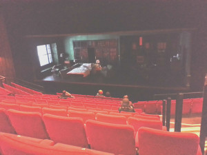 Abbey Theatre Seating with Stage View of Our Few and Evil Days 2014 Dublin Theatre Festival