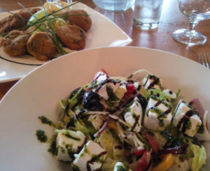 Greek Salad & Fried Mushrooms Jacob's Ladder - Cobh, Ireland