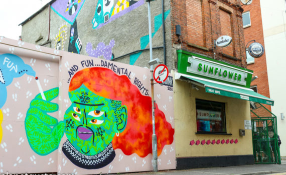 Kashink Mural Sunflower Belfast Cathedral Quarter Street Art