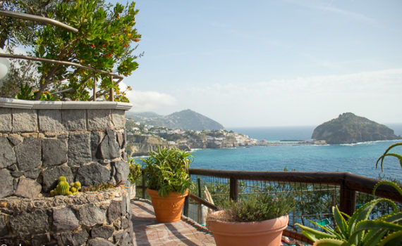 View of Sant'Angelo Sunny Day from Punta Chiarito Ischia, Italy