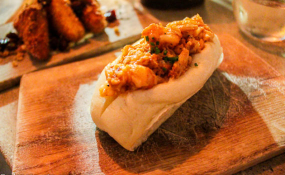 Brown butter lobster roll on Asian steamed bunLobster Roll, Eventide - Portland, Maine