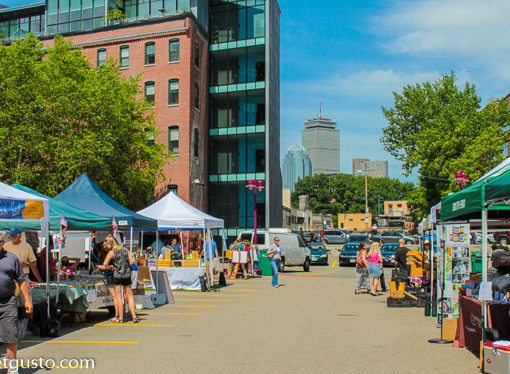 Food Market Stallswith Prudential Building SoWa Sunday Market - Boston