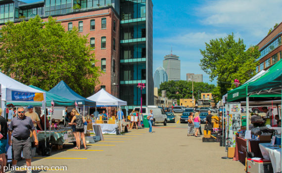 Food Market Stallswith Prudential Building SoWa Sunday Market - Boston