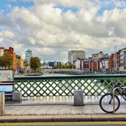 Dublin River Liffey view bridge day