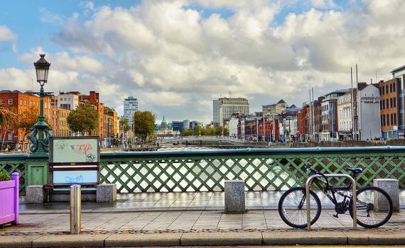 Dublin River Liffey view bridge day