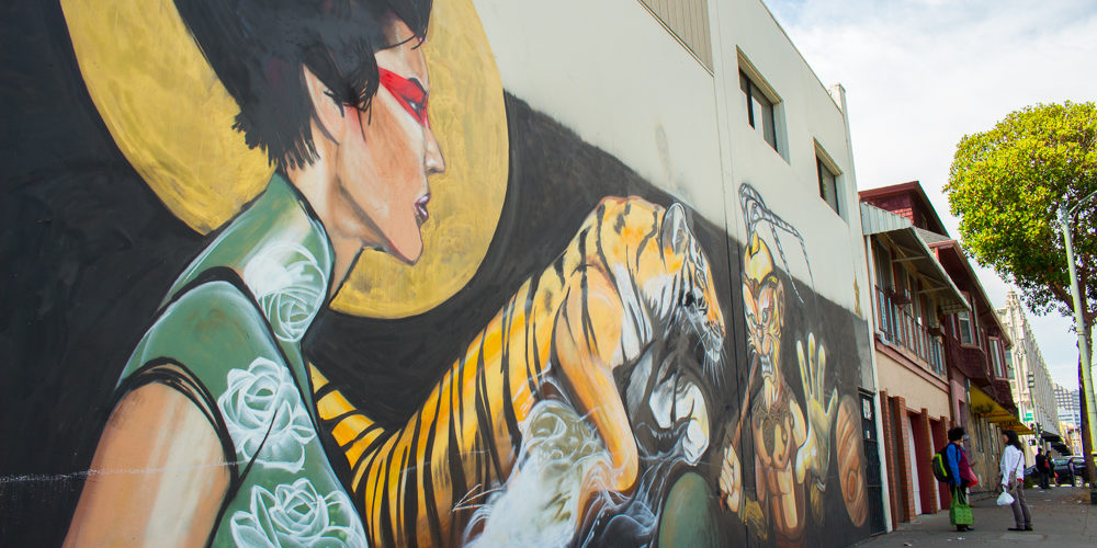 Tiger Chinatown Oakland Street Art Chinatown Dragon School