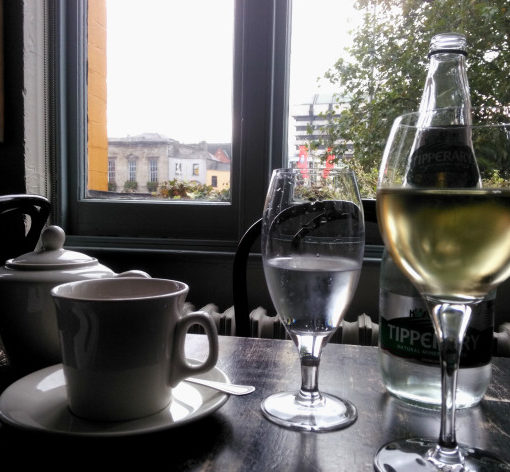 Table with Wine, The Winding Stair - Dublin, Ireland