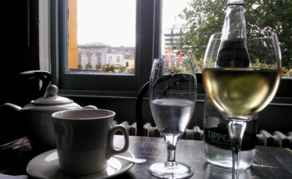 Table with Wine, The Winding Stair - Dublin, Ireland